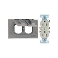Sigma Electric Electrical Box Cover, 1 Gang, Rectangular, Metal Die-Cast, Duplex Receptacle 14227